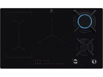 Electrolux Варочная поверхность комбинированная (2 газ + 3 инд), 90см, расширенная зона, чугун, черный RC_KDI951723K фото