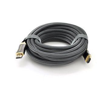 Кабель VEGGIEG HX-8 HDMI-HDMI 2K * 4K, 8.0m, v2,0, OD-8.0mm, круглый, оплетка, Black, коннектор Black-Gold, U_19705 фото