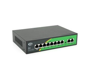 POE коммутатор Voltronic JY-1010B 8 POE 10/100 + 2 RJ45 10/100 + встроенный блок питания 52V 2.3A U_20954 фото