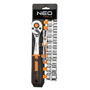 Набор торцевых головок Neo Tools, 12шт, 3/8" трещотка 90 зубцов, CrV RC_10-020N фото