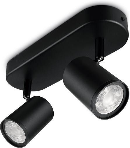 Светильник точечный накладной умный WiZ IMAGEO Spots, 2х5W, 2200-6500K, RGB, Wi-Fi, черный RC_929002659101 фото