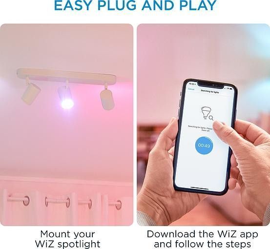 Светильник точечный накладной умный WiZ IMAGEO Spots, 3х5W, 2200-6500K, RGB, Wi-Fi, белый RC_929002658901 фото