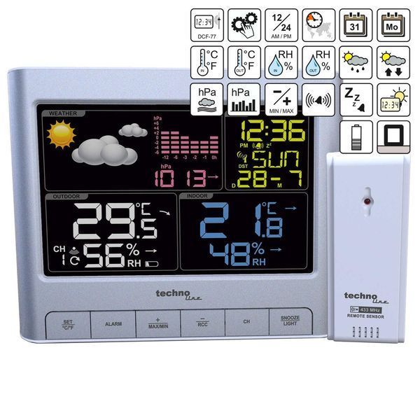 Метеостанція Technoline WS6449 Silver (WS6449) (без акумулятора та зарядного пристрою) DS_DAS301182 фото