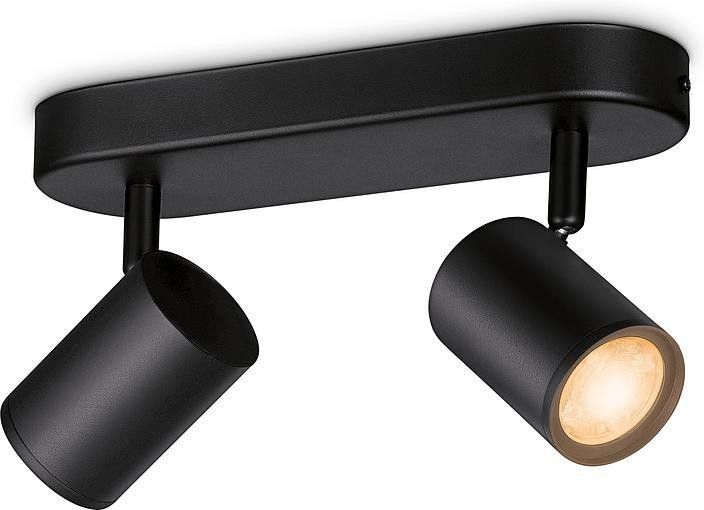 Светильник точечный накладной умный WiZ IMAGEO Spots, 2х5W, 2200-6500K, RGB, Wi-Fi, черный RC_929002659101 фото