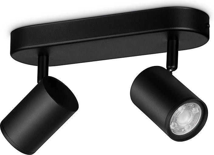 Светильник точечный накладной умный WiZ IMAGEO Spots, 2х5W, 2200-6500K, RGB, Wi-Fi, черный RC_929002659101 фото