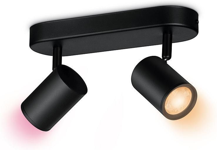 Светильник точечный накладной умный WiZ IMAGEO Spots, 2х5W, 2200-6500K, RGB, Wi-Fi, черный RC_929002659101 фото