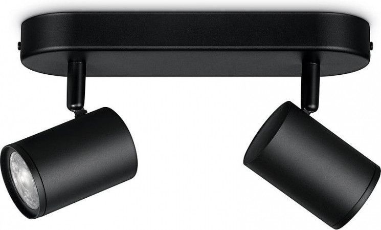 Светильник точечный накладной умный WiZ IMAGEO Spots, 2х5W, 2200-6500K, RGB, Wi-Fi, черный RC_929002659101 фото