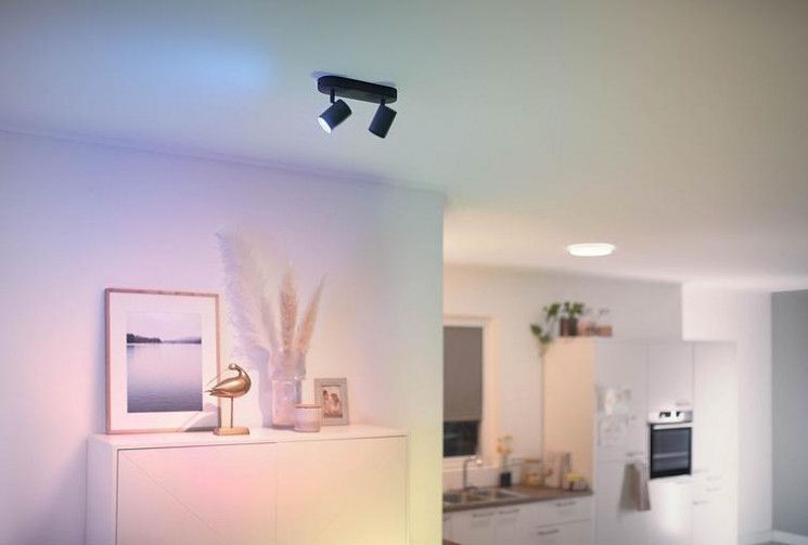 Светильник точечный накладной умный WiZ IMAGEO Spots, 2х5W, 2200-6500K, RGB, Wi-Fi, черный RC_929002659101 фото
