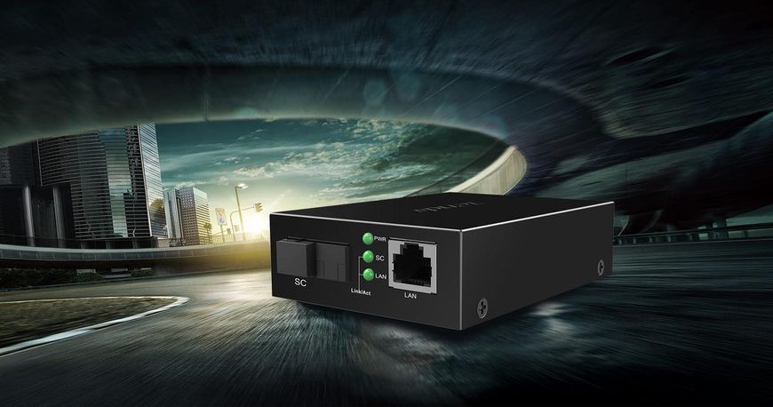 Медіаконвертер TFC100A 1xFE, 1x100BaseFX, SM, WDM, 20км, SC Tenda RC_TFC100A фото