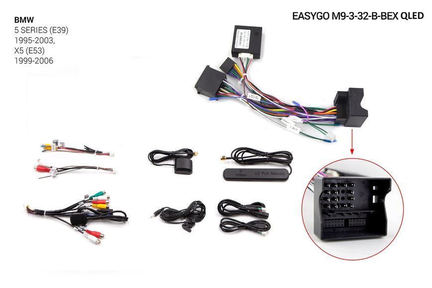 Штатна автомагнітола EasyGo M9-3-32-B-BEX QLED BMW 5 Series (E39) 1995-2003, X5 (E53) 1999-2006 MA_M9-3-32-B-BEX QLED фото