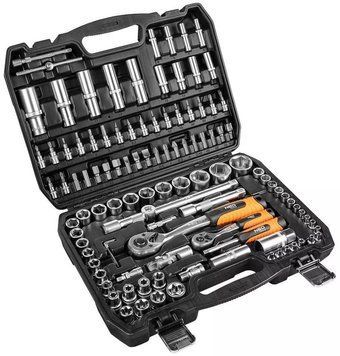 Набор инструментов Neo Tools, Набор торцевых головок, 108шт, 1/2" 1/4" CrV, кейс RC_10-212 фото