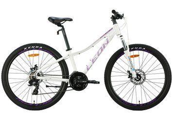 Велосипед алюміній 26" Leon SUPER JUNIOR AM DD рама-13" білий з бузковим 2024 VT_OPS-LN-26-103 фото