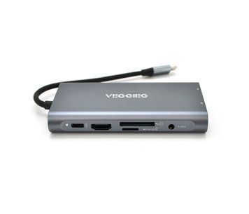 Хаб-конвертор VEGGIEG TC10-U Type-C (папа) на Type-C(мама) + USB3.0*3(мама) + HDMI(мама) + VGA(мама) + SD/TF + U_19910 фото
