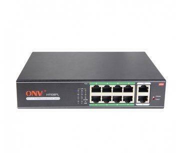 Комутатор ONV-H1108PLS, 8хРоЕ 100 Мбіт + 2х100 Мбіт до 250м U_13187 фото