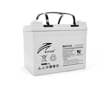 Аккумуляторная батарея AGM RITAR RA12-33 12V 33Ah (195х130х155(168) U_6237 фото