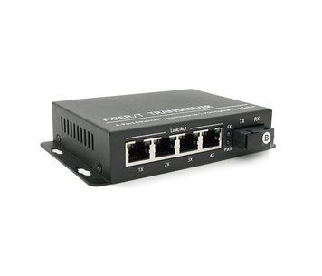 Медиаконвертор 4х портовый ONV-0110S-SCX-S4-B, 4*100М RJ45 + 1*SC порт single fiber,1310/1550nm, 20km ) U_33854 фото