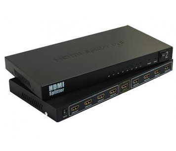 Активный HDMI сплитер 1=>8 порта, 3D, 1080Р, 1,4 версия, DC5V/2A Q20, Box U_16116 фото