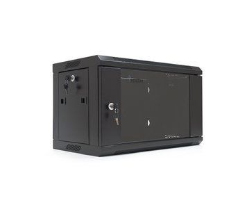 Шафа Merlion 6U, 600*350*367 (Ш*Г*В) мм загартоване скло, чорна, сталь 1,2мм, із замком (у розібраному вигляді!!!), Black U_36527 фото