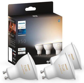 Hue Лампа умная GU10, 5W(50Вт), 2200K-6500K, Tunable white, ZigBee, Bluetooth, диммирование, 3шт Philips RC_929001953312 фото