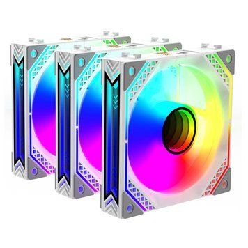 2E Gaming Комплект вентиляторів Air Cool ACF120MB-ARGB, 3x120мм, 2000rpm, 4pin PWM +5VARGB, 20.5dBa, білий RC_2E-ACF120MW-ARGB фото