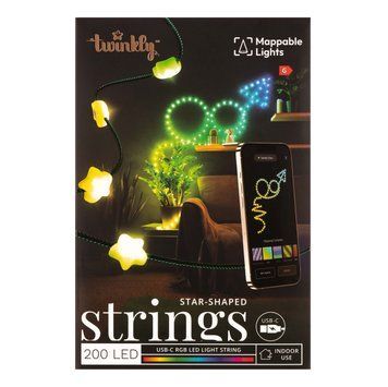 Гірлянда Smart LED Twinkly Strings Star RGB 200 IP20 12м USB-C кабель зелений Twinkly RC_TWKS200RGB-G фото