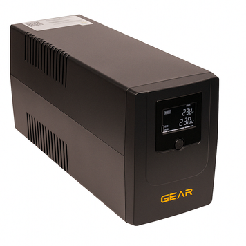 Пристрій безперебійного живлення GEAR 1000VA/720W LCD plastic RJ45+USB (GU-1000PLCD) IP_GU-1000PLCD фото