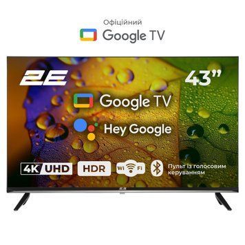 2E Телевизор 43" LED 4K 60Hz Smart Google TV Black RC_2E-43A07KU фото