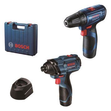 Набір із двох акумуляторних інструментів Bosch 12В дриль-шуруповерт GSR 120-LI ударний гайковерт GDR 120-LI RC_0.601.9G8.023 фото