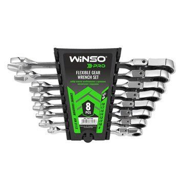 Набор ключей Winso PRO комбинированные с трещоткой и карданом CR-V 8шт (8-10-12-13-14-15-17-19мм) LI_900308 фото