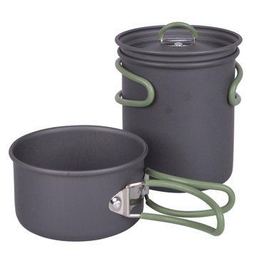 Набор посуды Bo-Camp Explorer 2 Pieces Hard Anodized Anthracite / Green (2200240) DS_DAS301406 фото