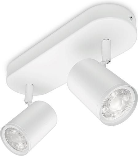 Світильник точковий накладний розумний WiZ IMAGEO Spots, 2х5W, 2200-6500K, RGB, Wi-Fi, білий RC_929002658801 фото