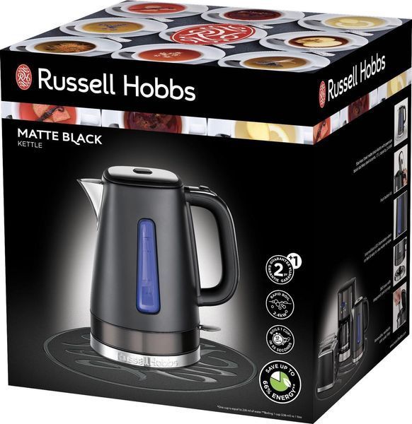 Электрочайник Russell Hobbs Matte Black 1.8л, Strix, металл, черный RC_26140-70 фото