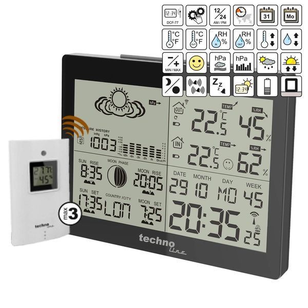 Метеостанція Technoline WS6760 Black (WS6760) (без акумулятора та зарядного пристрою) DS_DAS301181 фото