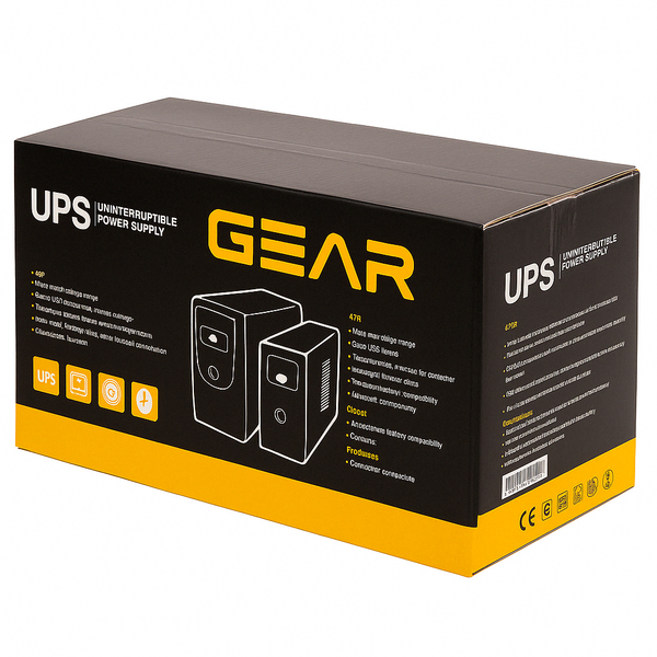 Пристрій безперебійного живлення GEAR 1000VA/720W LCD plastic RJ45+USB (GU-1000PLCD) IP_GU-1000PLCD фото