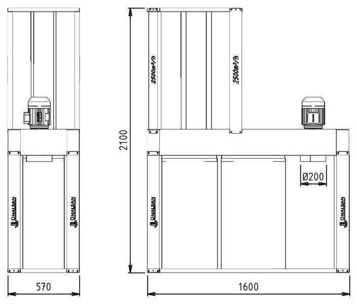 Аспірація Unalsan UNS 283 T 2500 м&sup3;/год KM_UNS 283 T фото