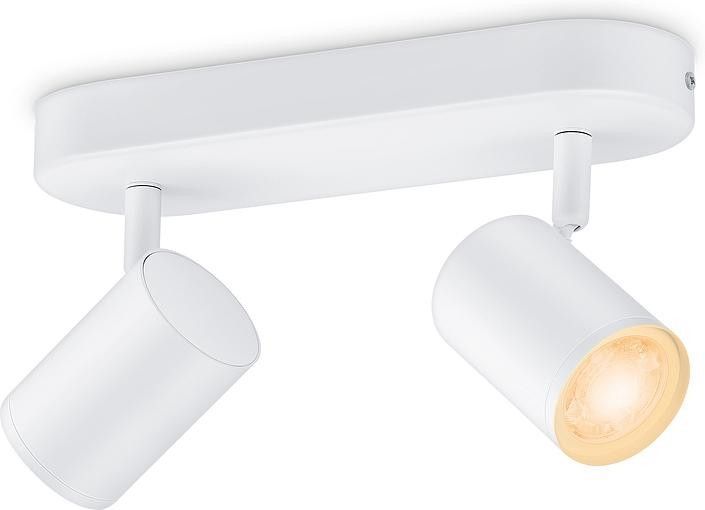 Світильник точковий накладний розумний WiZ IMAGEO Spots, 2х5W, 2200-6500K, RGB, Wi-Fi, білий RC_929002658801 фото