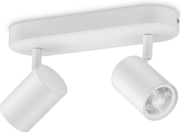Світильник точковий накладний розумний WiZ IMAGEO Spots, 2х5W, 2200-6500K, RGB, Wi-Fi, білий RC_929002658801 фото
