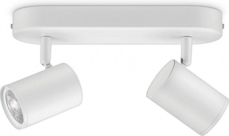Світильник точковий накладний розумний WiZ IMAGEO Spots, 2х5W, 2200-6500K, RGB, Wi-Fi, білий RC_929002658801 фото