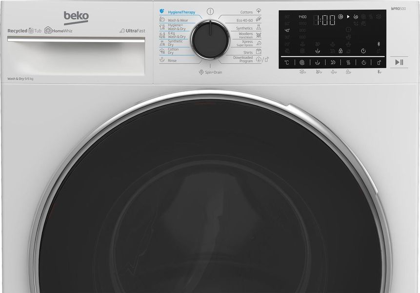 Стирально-сушильная машина Beko фронтальная, 9(6)кг, 1400, D, 60см, дисплей, белый RC_B5DFT59447W фото