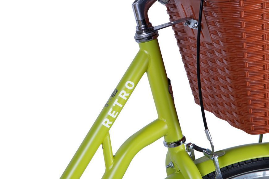 Велосипед сталь 28 Dorozhnik RETRO Velosteel рама-19" фісташковий (м) з багажником задн St з корзиною Pl з крилом St 2024 VT_OPS-D-28-379 фото