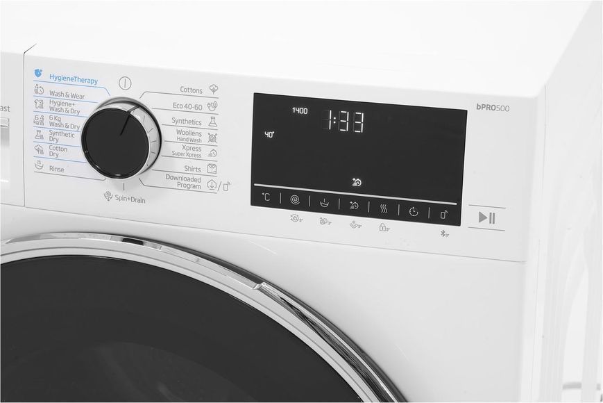 Стирально-сушильная машина Beko фронтальная, 9(6)кг, 1400, D, 60см, дисплей, белый RC_B5DFT59447W фото