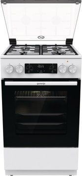 Плита Gorenje комбінована, 70л, 50x60см, дисплей, IconLed, емальований, білий RC_GK5C62WH фото