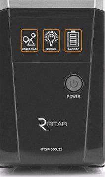 ИБП с правильной синусоидой RITAR RTSW-600 LED, 12В, под наружный АКБ, Q4 (320*132*210) 4,2 кг (260*85*140) U_8301 фото