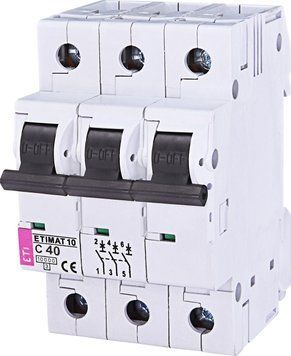 Автоматический выключатель ETI, ETIMAT 10 3p C 40А (10 kA) RC_2135720 фото