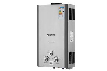 Газовая колонка Ardesto X1, 10 л/мин., 20 кВт, розжиг от батареек, дисплей, нерж. сталь RC_TFGBH-10B-X1-STEEL фото