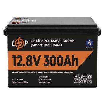 Акумулятор LP LiFePO4 12,8V - 300 Ah (3840Wh) (Smart BMS 200А) з BT пластик LP_30383 фото