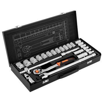 Набір інструментів Neo Tools, Набір торцевих головок, 25шт, 1/2" CrV, металевий кейс RC_10-036 фото