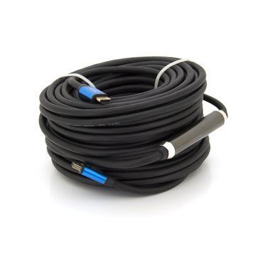 Кабель Merlion HDMI-HDMI 4Kx2K Ultra HD, 30.0m, v2,0, круглый Black, коннектор Blue, Blister-box, Q10 U_19124 фото