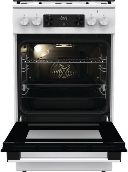 Плита Gorenje комбинированная, 70л, 50x60см, дисплей, IconLed, эмалированный, белый RC_GK5C62WH фото