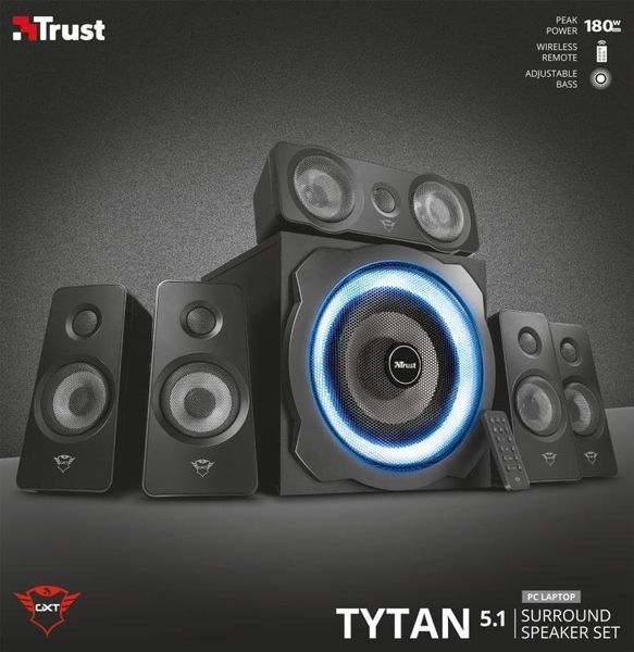 Акустическая система Trust GXT 658 Tytan 5.1, 90Вт, AUX, черный RC_21738_TRUST фото